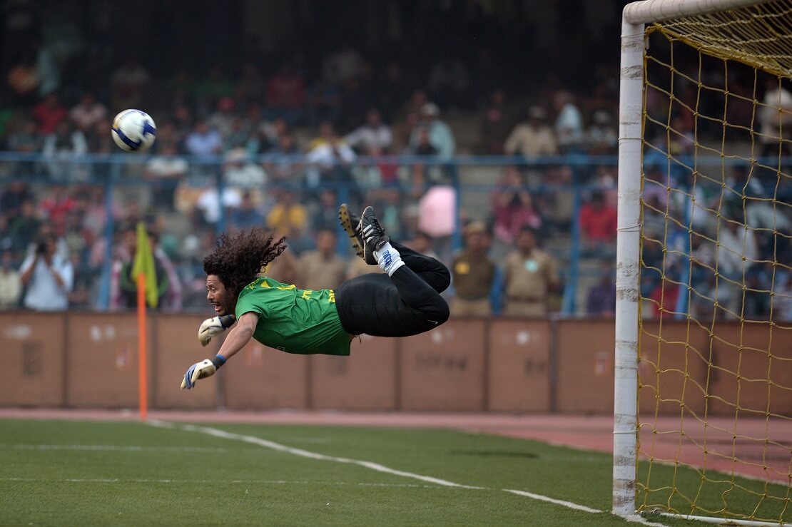 Rene Higuita mit dem Scorpion Kick