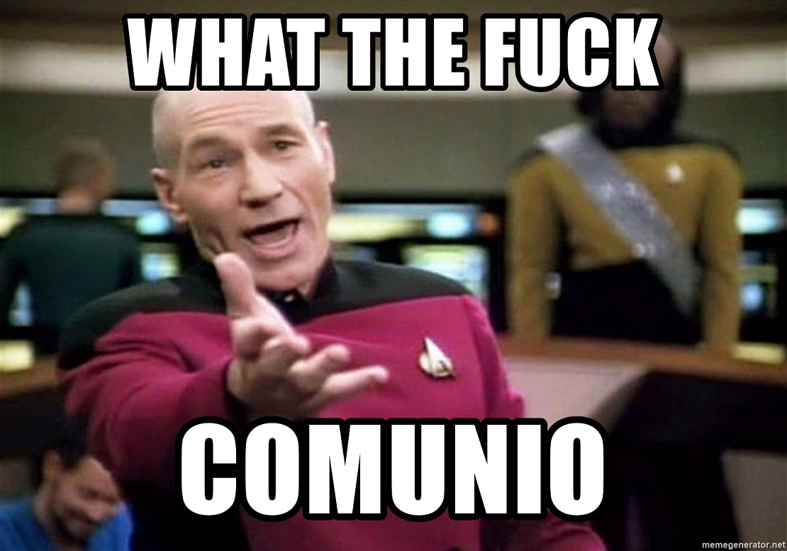 Meme: Captain Picard gestikuliert, der Text lautet What the Fuck Comunio