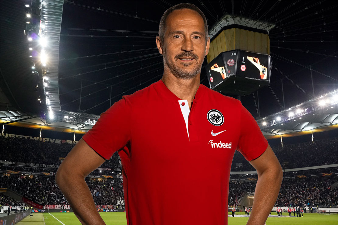 Adi Hütter vor dem Frankfurter Stadion