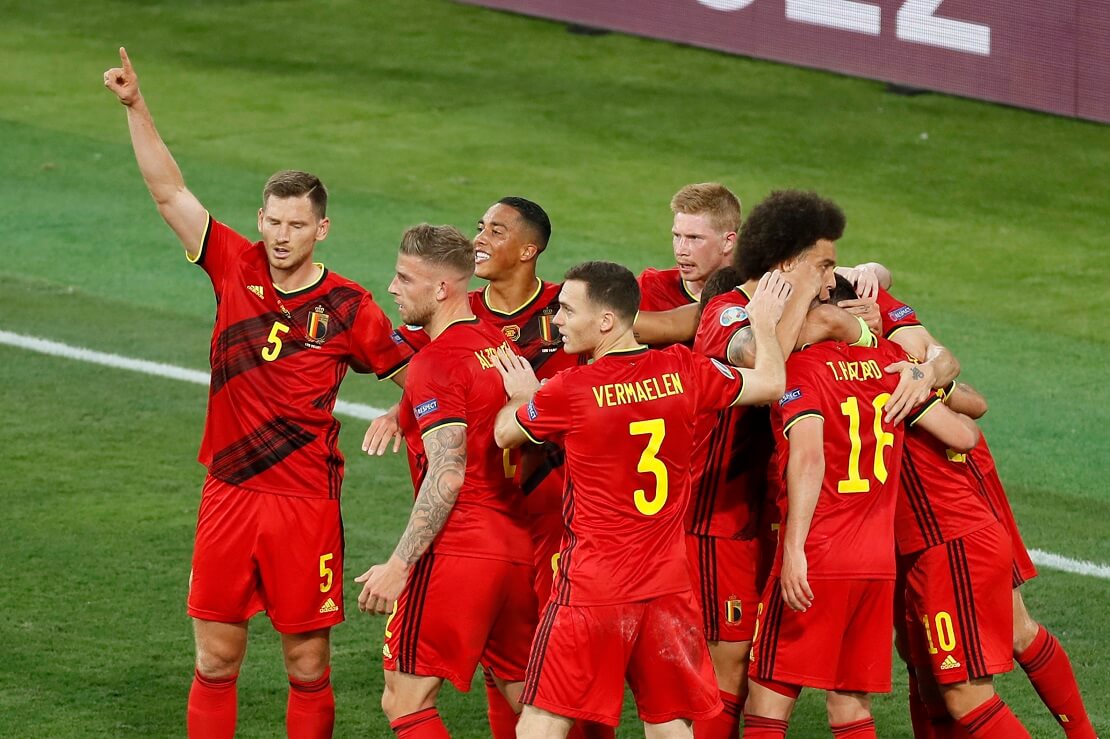 Die belgische Nationalmannschaft feiert