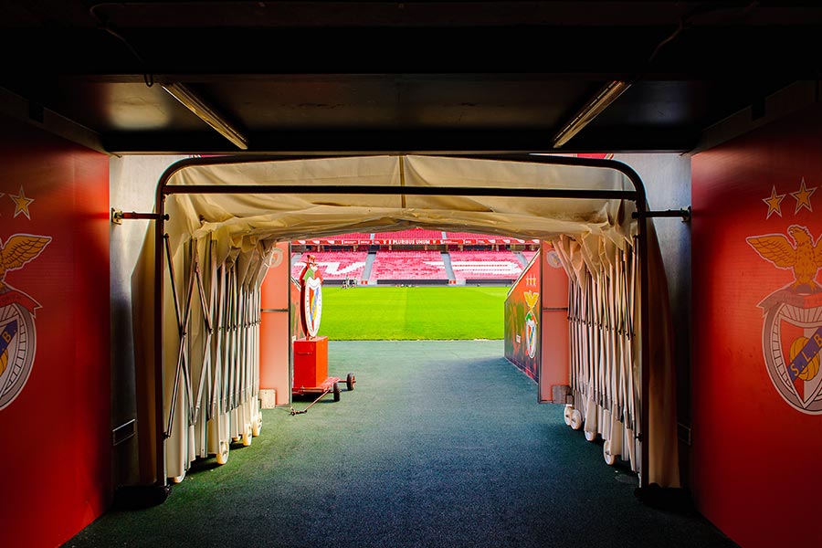 Der Katakombeneingang vom Benefica Lissabon Stadion