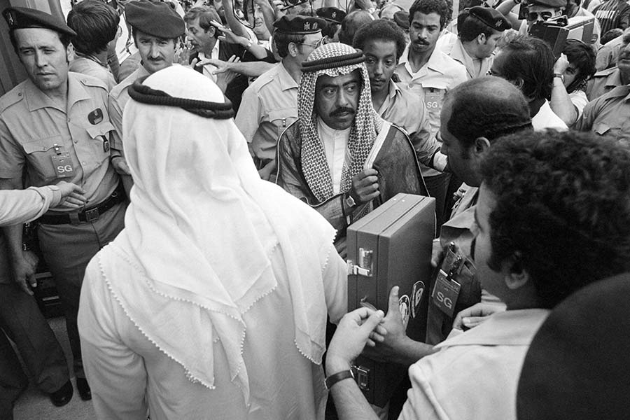 Der Scheich von Kuwait in einer Menschenmenge