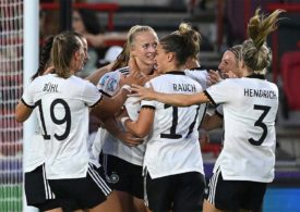 Das deutsche Frauennationalteam jubelt